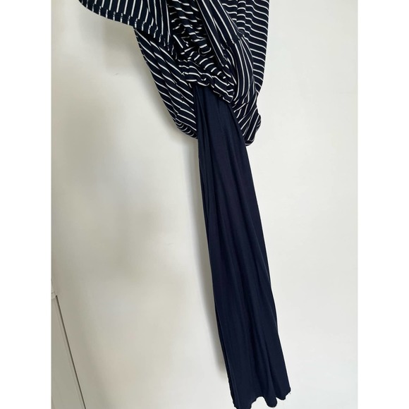Marine Layer Lexi Rib Daytime Midi Dress Bodycon Navy White Stripe Size medium - Picture 4 of 7
